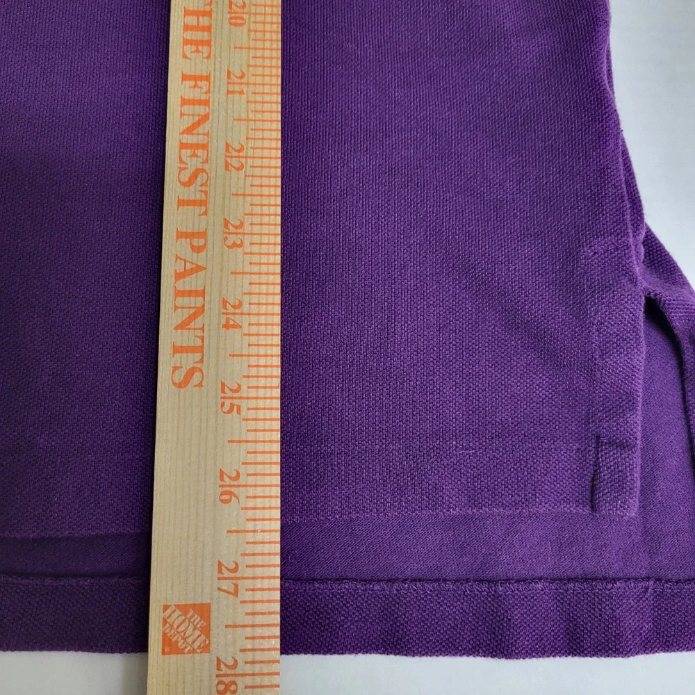 Polo Ralph Lauren M Custom Fit‎ Purple Short Sleeve Polo Shirt Orange Pony Logo